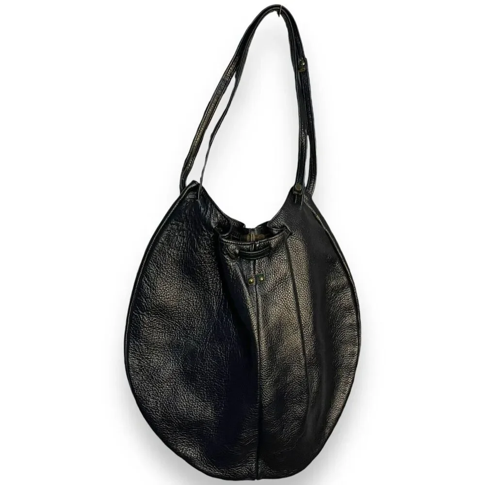 Pebble Faux Leather Shoulder Bag Women's Dark Blue Western Boho Hobo Pockets VTG